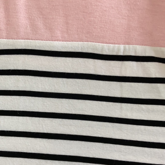 Boutique sz M color blocked black and white stripped pink floral tank top shirt - Picture 6 of 17